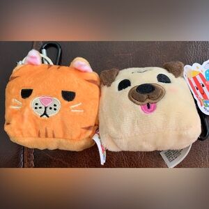 Cute Plush Cat and Dog Keychains
